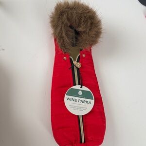 Red Wine Parka with Faux Fur Trim